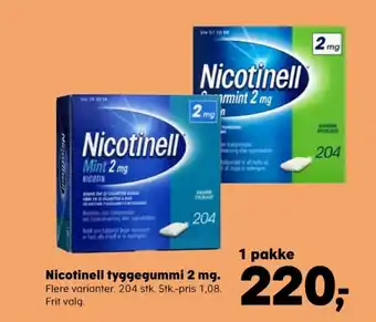 SuperBrugsen Nicotinell nikotintyggegummi tilbud