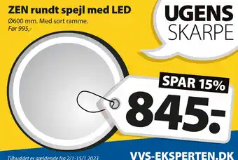 Zen Rundt Spejl Med Led