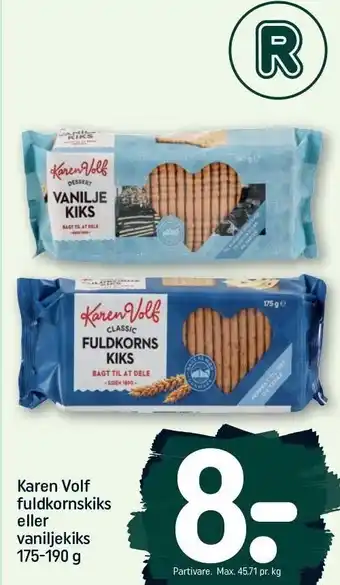 REMA 1000 Karen volf fuldkornskiks el. vaniljekiks tilbud