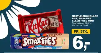 Let-Køb Nestle chokolade bar, smarties el. polo mint tilbud