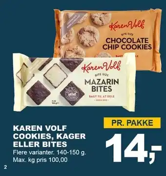 Let-Køb Karen volf cookies, kager el. bites tilbud