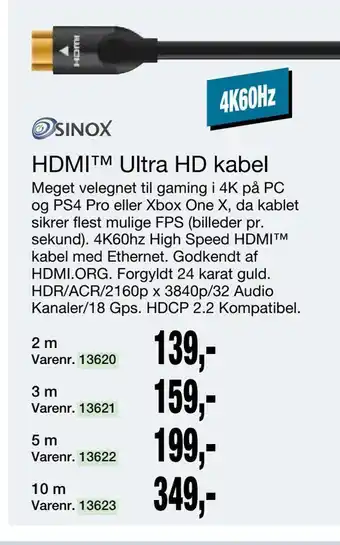 Harald Nyborg Hdmi™ ultra hd kabel tilbud