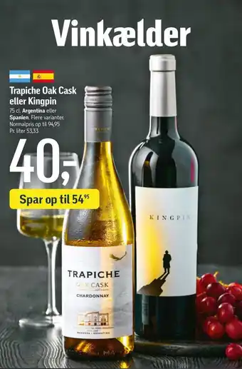 Føtex Trapiche oak cask eller kingpin tilbud