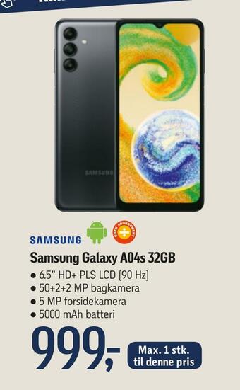Føtex Samsung galaxy a04s 32gb tilbud