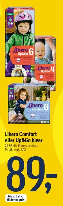 Føtex Libero comfort eller up&go bleer tilbud