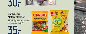 Føtex Haribo eller malaco slikpose tilbud