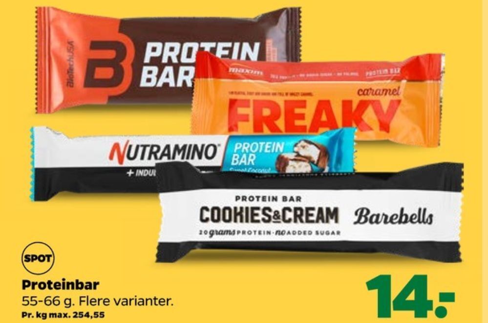 Barebells energibar tilbud hos Netto