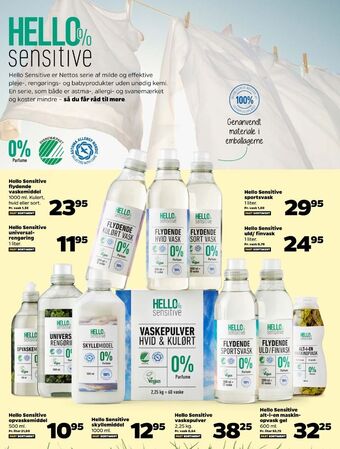 Netto Hello sensitive vaskemiddel-flydende tilbud