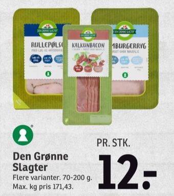 SPAR Den grønne slagter hamburgerryg tilbud