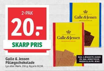 Galle & jessen pålægschokolade mælk