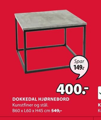 JYSK Dokkedal Hjørnebord tilbud