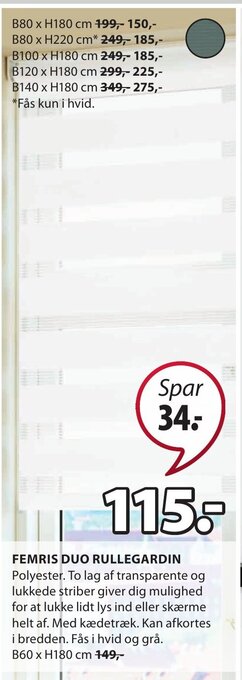 JYSK Femris Duo Rullegardin tilbud