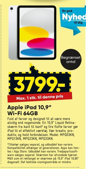Bilka Apple Ipad 10.9" Wi-Fi 64gb tilbud