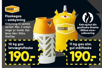 Bilka Flaskegas - Ombytning tilbud