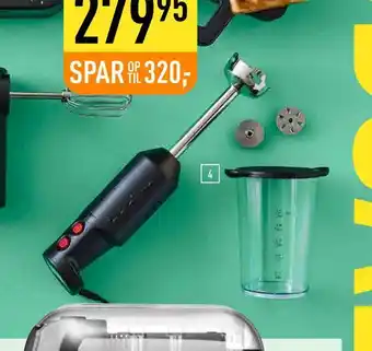 Imerco Stavblender bæger med låg, multikniv, pisker og mixer medfølger tilbud