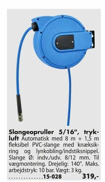 Biltema Slangeopruller 5/16", tryk luft tilbud