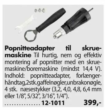 Biltema Popnitteadapter til skruemaskine tilbud