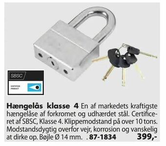 Hængelås klasse 4