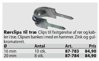 Biltema Rørclips til træ tilbud
