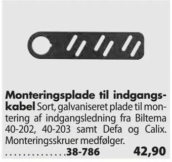 Biltema Monteringsplade til indgangs kabel tilbud