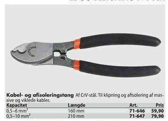 Kabel- og afisoleringstang