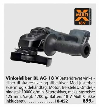 Biltema Vinkelsliber BL AG 18 V tilbud