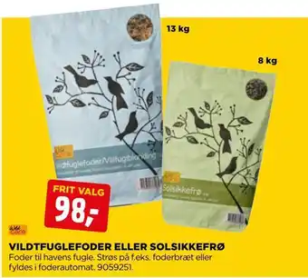 jem & fix Vildtfuglefoder eller solsikkefrø tilbud