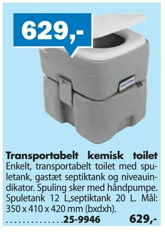 Transportabelt kemisk toilet