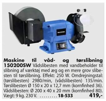 Maskine til våd- og tørslibning 150200SW