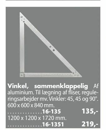 Biltema Vinkel, sammenklappelig tilbud