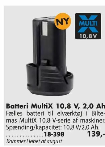 Biltema Batteri MultiX 10,8 V, 2,0 Ah tilbud