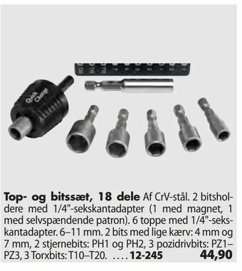 Top- og bitssæt, 18 dele