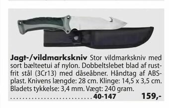 Biltema Jagt-/vildmarkskniv tilbud
