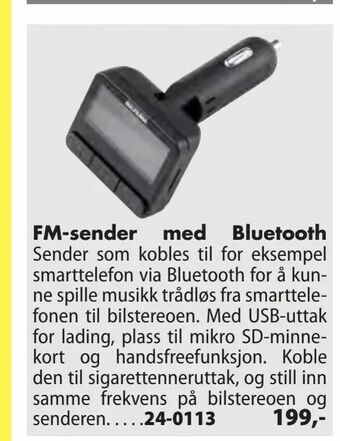 Biltema FM-sender med Bluetooth tilbud