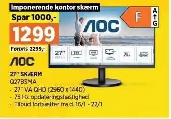 Power 27´´ skærm tilbud