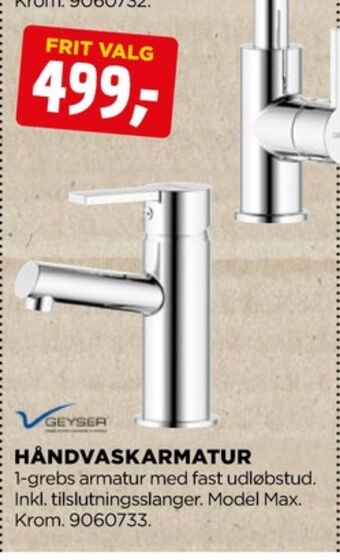 jem & fix Geyser håndvaskarmatur tilbud