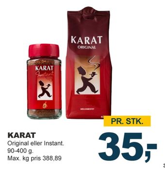 Let-Køb Karat instant kaffe tilbud