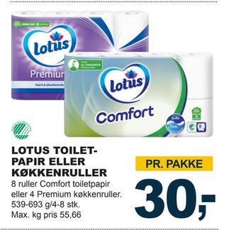 Let-Køb Lotus toiletpapir eller køkkenruller tilbud