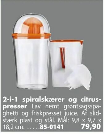 2-i-1 spiralskærer og citrus presser