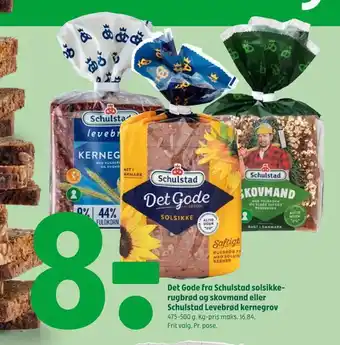 Coop 365 Det gode fra schulstad solsikke rugbrød og skovmand eller schulstad levebrød kernegrov tilbud