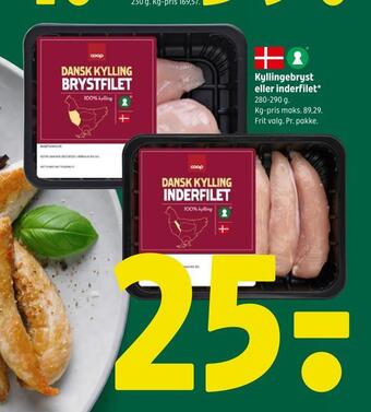 Coop 365 Kyllingebryst eller inderfilet tilbud