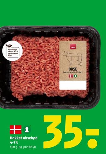 Coop 365 Hakket oksekød 4-7% tilbud