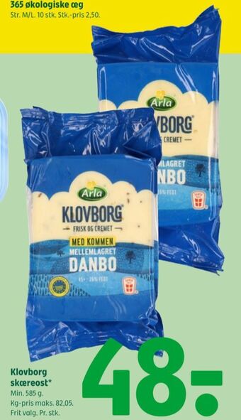 Coop 365 Klovborg skæreost danbo mellemlagret tilbud