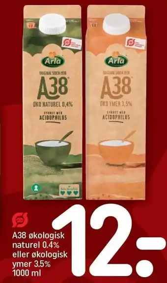 REMA 1000 A38 øko naturel 0,4% el. øko ymer 3,5% tilbud