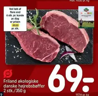 REMA 1000 Friland øko danske højrebsbøffer tilbud