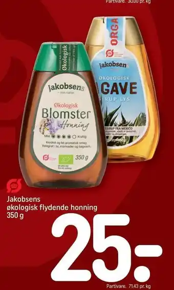 REMA 1000 Jakobsens øko flydende honning tilbud