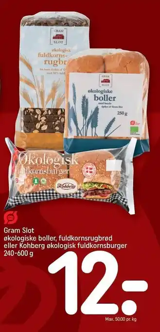 REMA 1000 Gram slot øko boller, fuldkornsrugbrød el. kohberg øko fuldkornsburger tilbud