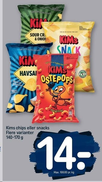 REMA 1000 Kims chips el. snacks tilbud