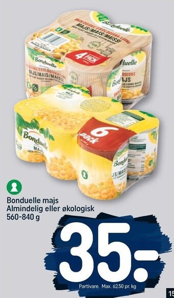 REMA 1000 Bonduelle majs tilbud