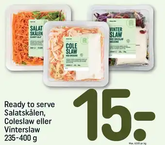 REMA 1000 Ready to serve salatskålen, coleslaw el. vinterslaw tilbud